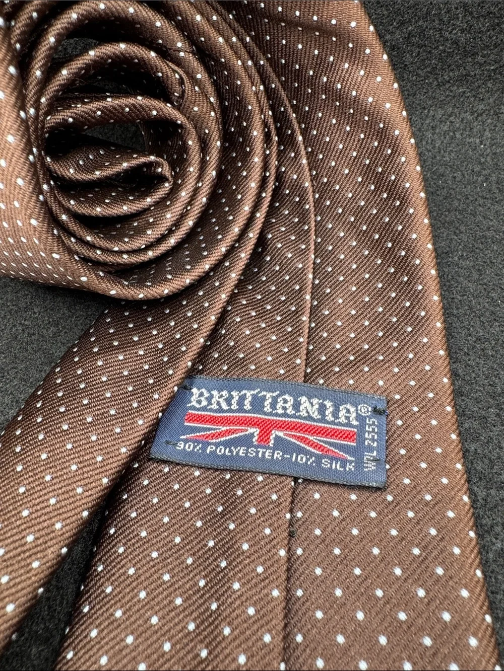 Men's Brown Polka Dot Tie - Refined Dress Accessory